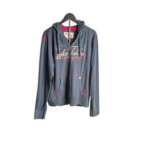 Brand Premium Red Thread Series 51 Men's Lake Taho Blue LS Hoodie Tee XL